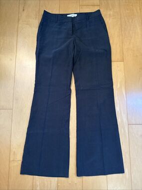 WIDE LEG LOFT black Modal Feels Like Silk Womens Work Pants Size 2 With Pockets